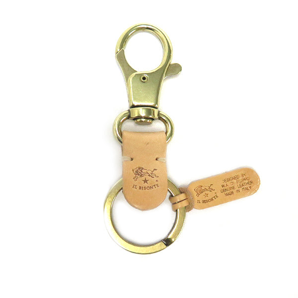 イルビゾンテ IL BISONTE キーリング SKH016-PG0001-NA106-B (C0551-P-120) メンズ レディース ベージュ ナチュラル ヌメ 【金具:ゴールド】